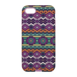 Funda Protector Mixto Uso Rudo  Iphone 7 Morada decorada